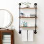 NEW SALE | Pipe Floating Shelves, Wall Shelf Outdoor, 60x20x103cm, Decorative Shelving Unit for Wall, Plant Stand, Storage Organiser Shelf for Bedroom, Bathroom, Living Room, Office Image 2