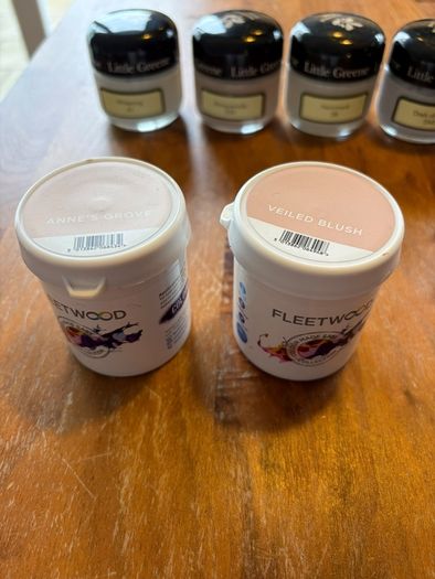 Paint testers Farrow and Ball Little Green