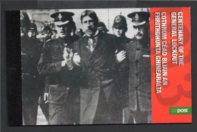 2013 Ireland Centenary of the General Lockout Commemorative Stamp Booklet Mint Never Hinged (MNH). Photos of contents shown.