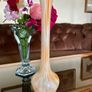 Mid Century Italian or Murano style Tall Swirl Pattern Orange and White Bud Vase 31 cm Image 6