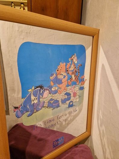 Vintage Winnie the Pooh framed mirror picture