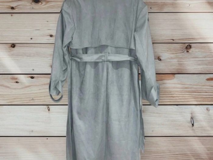4th Arq BODHI Suede Trench Coat Smoky Blue