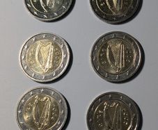 Date run of 2 Euro Irish Coins