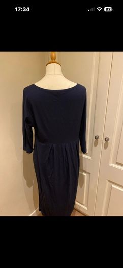 Masai viscose/elastane size 14 navy dress w pockets