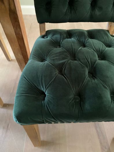 Forest Green Velvet Deep sprung Dining Chairs  x6