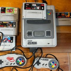 Super Nintendo with games