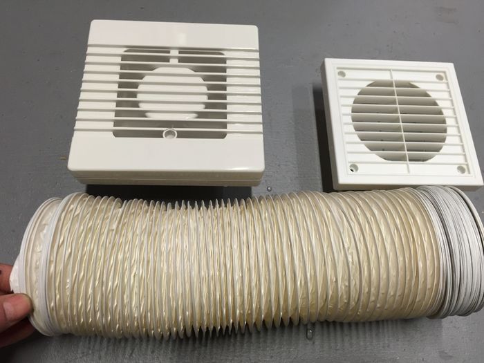4" Fan with Timer Ducting and Grill Set