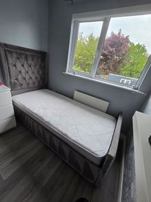 Single bed and mattress