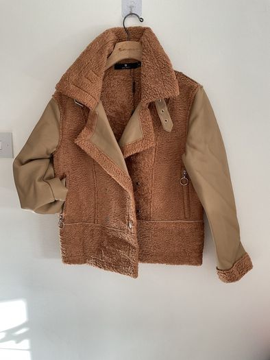 jacket  Bnwt size small baloot brand biker style tan jacket