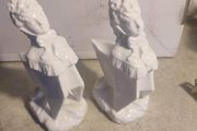 Pair vintage  hand made porcelain figurines / miniature vases or flower holder.