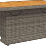 Poly Rattan Garden Table with Adjustable Acacia Wood Table Top Image 6