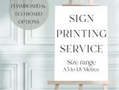 Print Your Own Wedding Signs, Welcome Sign Printing Service, Table Plan, Custom Signage, Any Colour, Print Your Own Artwork, A1, A2, A3