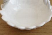 White  dish with woven  handle