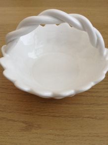 White  dish with woven  handle