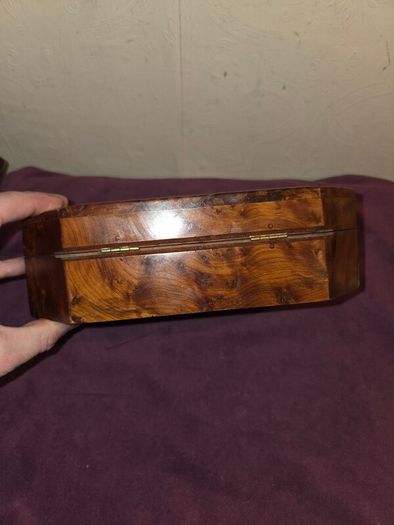 Vintage hand made Thuya Burl Wood Jewellery Box