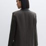 Dark Grey Pinstripe Blazer. New Image 4