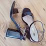 New Penneys Wine Croc Heeled Sandals Image 5