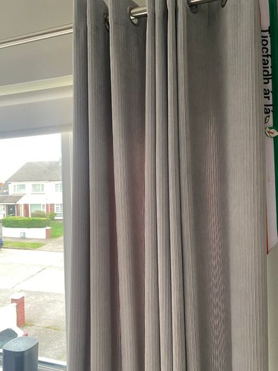 Grey eyelet curtains