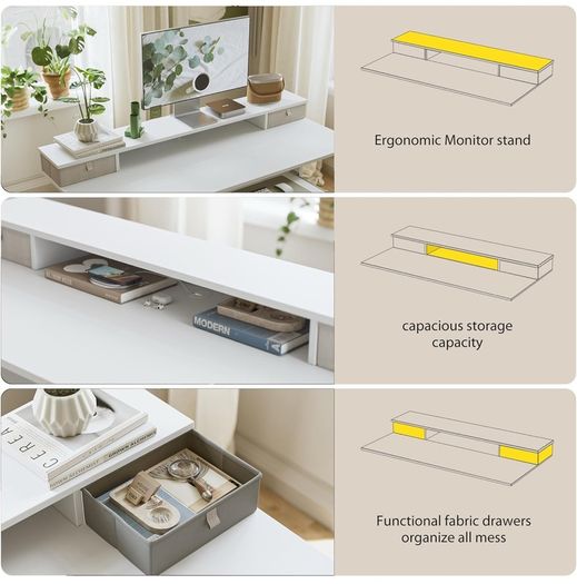 Electric Adjustable Height Desk with 2 Drawers