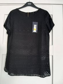 Black M&S top, short sleeves, size 16, new