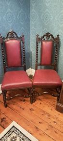 Dark wood chairs