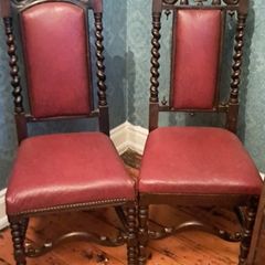 Dark wood chairs