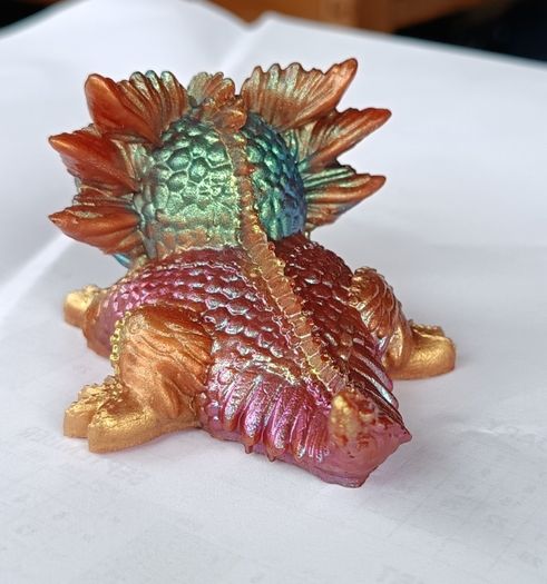 Handmade Iridescent Resin Dragon Figurine