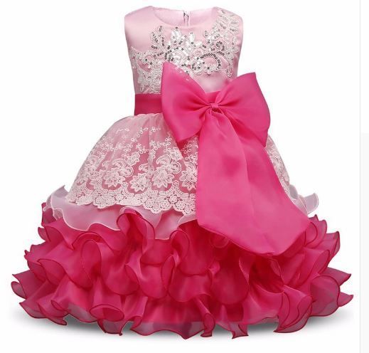 New Girls Princess Formal Gown Ball Flower Christmas Dress size 6-7yrs