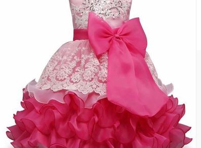 New Girls Princess Formal Gown Ball Flower Christmas Dress size 6-7yrs