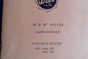 Webb Lawnmower Operating Instructions. Model 250.