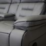 Knox 2 Seater Dark Grey Electric Leather Recliner Sofa Image 6