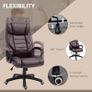 Vinsetto 6 Points Vibration Massage Executive Office Chair Extra Padded Swivel Ergonomic High Back Desk Chair, Brown Image 4