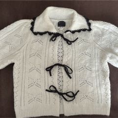 Asos Design Cream Knit Tie Front Cardigan