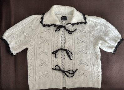 Asos Design Cream Knit Tie Front Cardigan