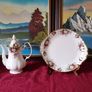 Rare And Hard To Find 23 Piece Royal Albert Celebration Bone China Gold Gilt Tea Set With Pedestal Cake Stand and Tea / Coffee Pot For 6 Person Setting Made In England Image 4