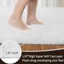 60x120cm, White Runner rug for Bedroom, Washable Anti Slip Fluffy Rug Shaggy Soft Modern Floor Carpets Mat Beside Rugs for Kids Hallway Living Room Image 4
