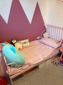 IKEA Pink Minnen Extendable Kids Bed and Mattress
