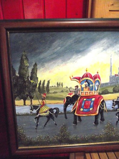 Indian Royal procession Painting - Signed B. McMullan