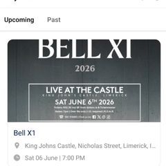 Bell X1 x2 tickets, King John's castle, Limerick