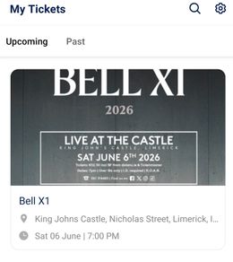 Bell X1 x2 tickets, King John's castle, Limerick