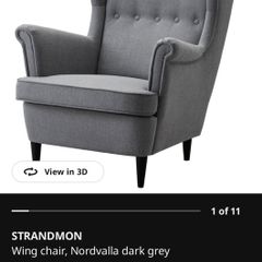 Strandmon Ikea Wing chair , Grey ONLY 120e