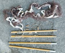 Vintage outdoor badminton net