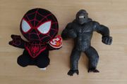 Ty Beanie Baby Spider-Man Miles Morales Marvel Plush Black Red w/ Tag and Monsterverse Godzilla