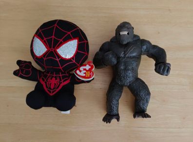 Ty Beanie Baby Spider-Man Miles Morales Marvel Plush Black Red w/ Tag and Monsterverse Godzilla