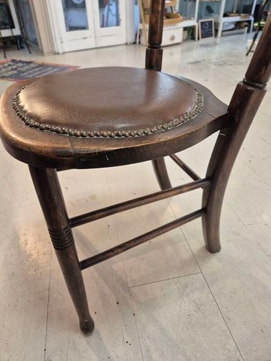 Small Antique beechwood walnut stained  small bistro chair circa 1910