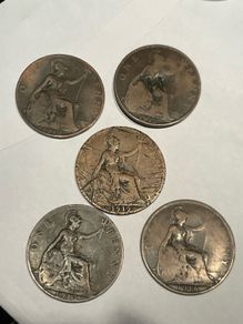 United Kingdom  1 Penny George V 1912 1913 1916 1919