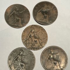 United Kingdom  1 Penny George V 1912 1913 1916 1919