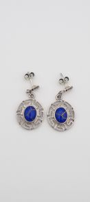 925 vintage sterling silver and lapis studs