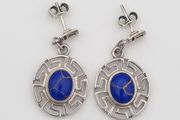 925 vintage sterling silver and lapis studs