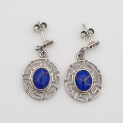 925 vintage sterling silver and lapis studs
